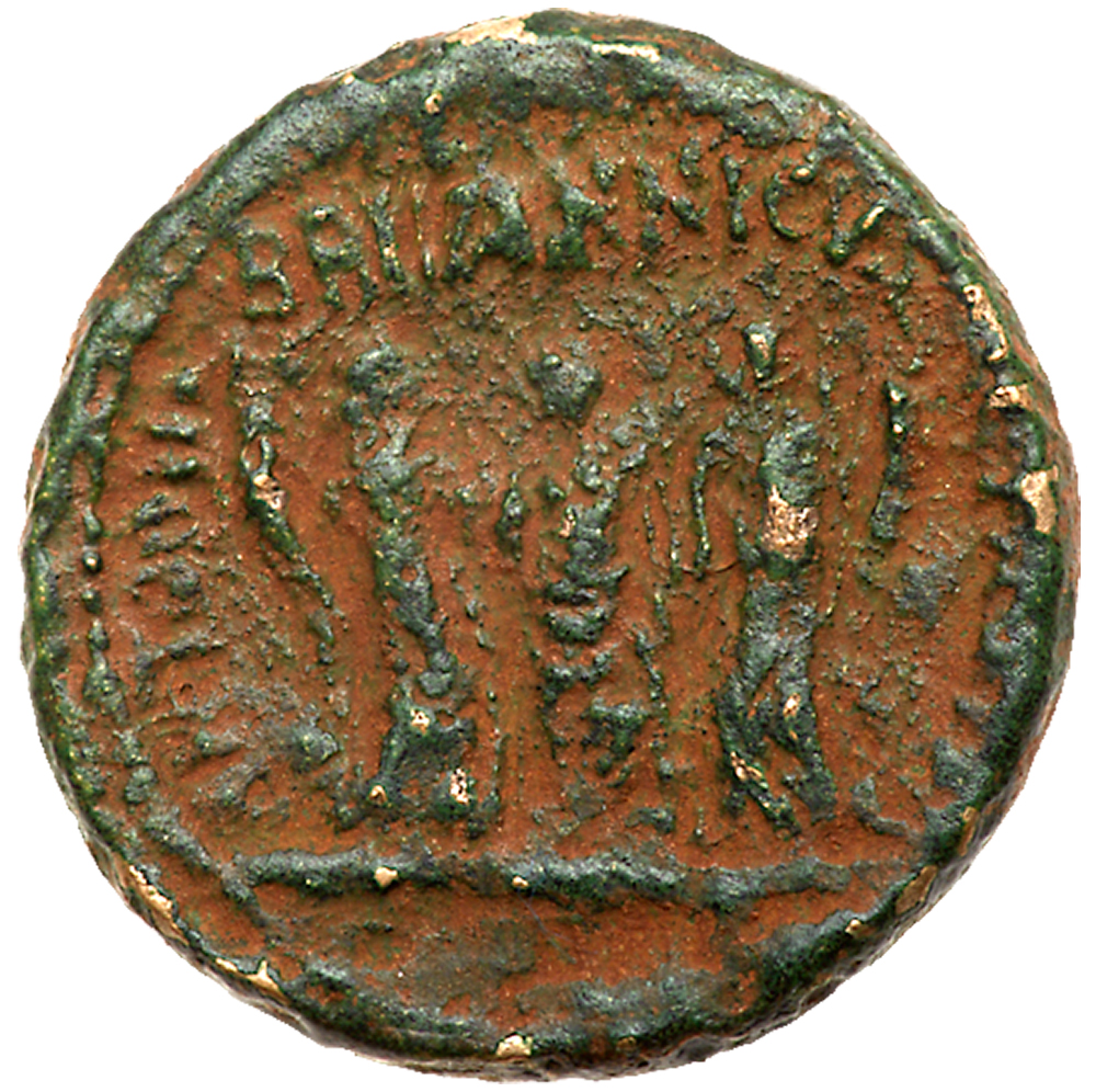 Judaea, Pre-Royal Coins of Agrippa II. Claudius, with Britannicus, Antonia, and Octavia. Æ 22 (8. - Image 2 of 2