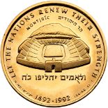 Israel. Gold Medal, 1992. 7 grams. 585 fine. 22 mm. Barcelona Olympic Games. Choice Brilliant