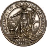 Canada. Silver Medal, 1904. 58.5 grams. 55 mm. P.W. Ellis & Co - Toronto. Winnipeg Industrial