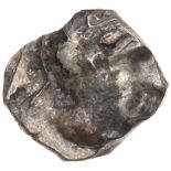 Philistia, Uncertain mints. Silver Obol (0.72 g), mid 5th century-333 BC. Imitating Athens. Helmeted