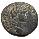 Judaea, Herodian Kingdom. Agrippa II, with Titus. Æ 24 (12.64 g), ca. 50-100 CE. Caearea Maritima,