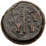 Judaea, The Jewish War. Æ Half (14.67 g), 66-70 CE. Jerusalem, year 4 (69/70 CE). 'Year four,