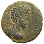 Neapolis in Samaria. Commodus. Æ 16 (3.93 g), AD 177-192. MAP AYP KOMMOΔω, laureate, draped and