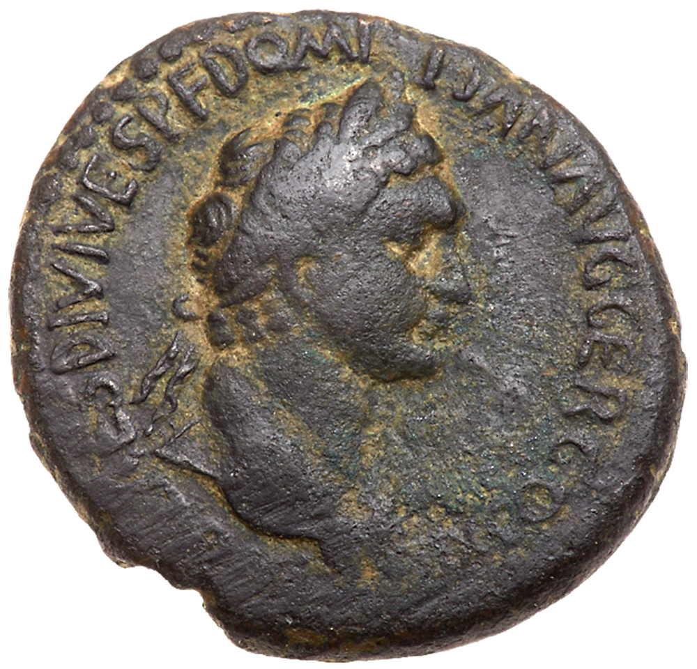 Judaea, Herodian Kingdom. Agrippa II, with Domitian. Æ 28 (11.58 g), ca. 50-100 CE. Caearea