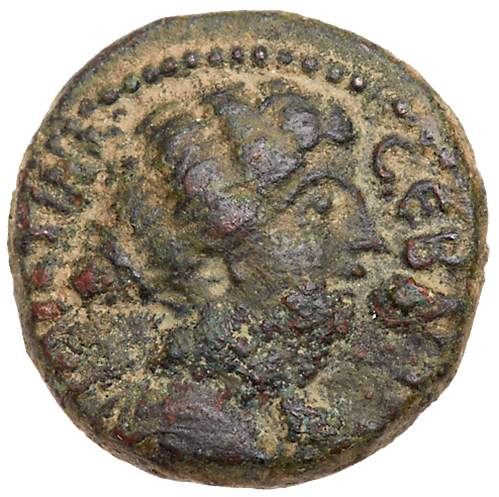 Gadara in Decapolis. Faustina II. Æ20 (8.60 g), Augusta, AD 147-175. CY 225 (AD 161/2). ΦAVCTINA