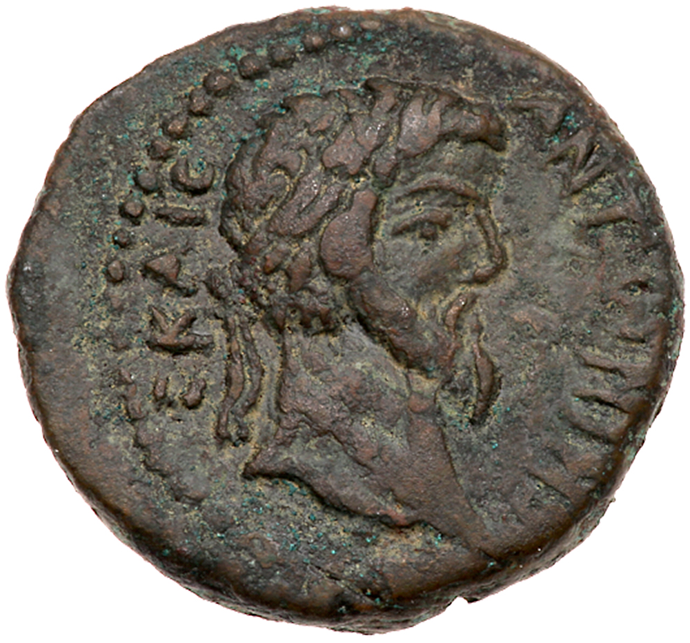 Gaza. Marcus Aurelius. Æ 22 (7.59 g), AD 161-180. CY 224 (AD 163/4). KAI? ANTωNINO-C, laureate