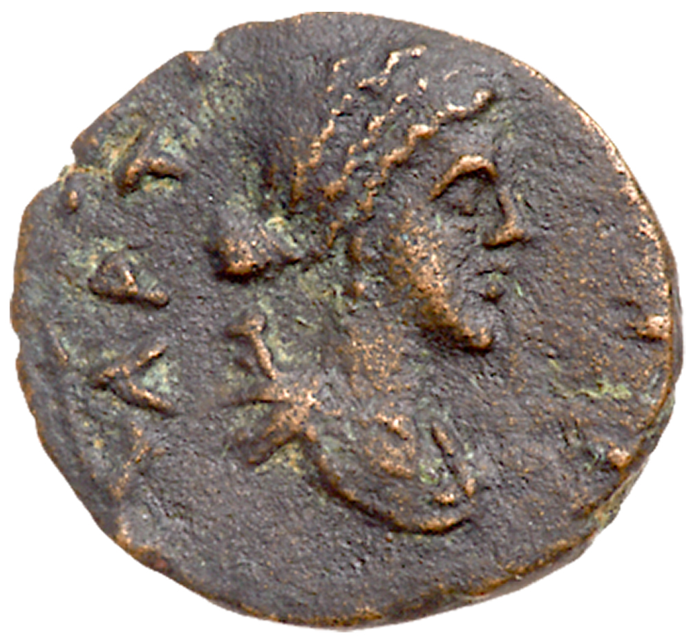 Commodus. Æ 14 (1.50 g), as Caesar, AD 166-177. Gerasa in Decapolis. AYTO KOM[O], bare-headed, - Image 2 of 2