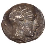 Philistia, Uncertain mint. Silver Obol (0.63 g), mid 5th century-333 BC. Imitating Athens.