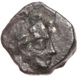 Philistia, Uncertain mints. Silver Obol (0.77 g), mid 5th century-333 BC. Imitating Athens. Helmeted