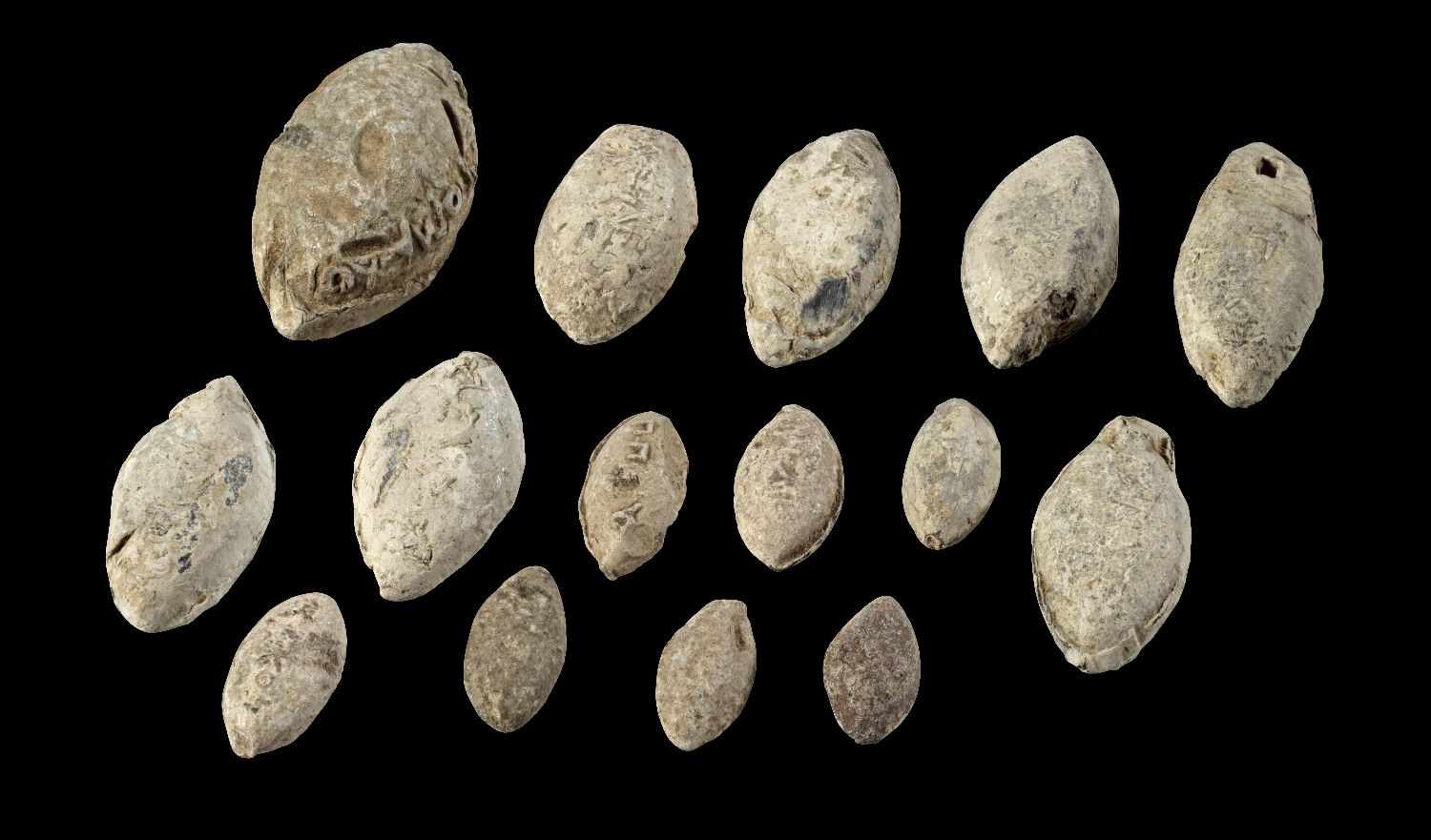 Sammlung Schleuderbleie. Spätklassisch - Hellenistisch, 4. . 2. Jh. v. Chr. L 3 - 6cm. Mandelförmige