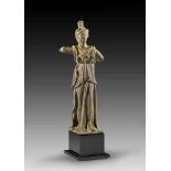 Isis-Athena. Römische Kaiserzeit, 1. / 2. Jh. n. Chr. Bronzehohlguss, H 20cm. Weibliche Gestalt