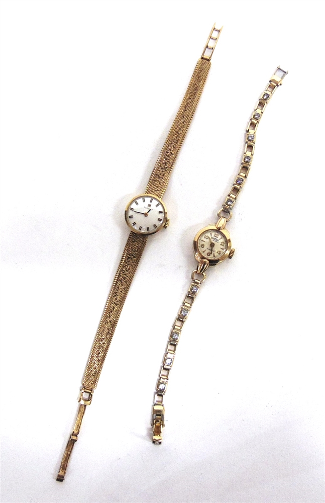 TISSOT, A LADY'S 9 CARAT GOLD BRACELET WATCH 13g gross excluding the movement; with a lady's 9 carat