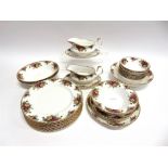 ROYAL ALBERT 'OLD COUNTRY ROSES' PATTERN DINNERWARE including eight plates, eight soup bowls, pair