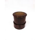 A MAHOGANY STEP COMMODE of cylindrical form, 42cm wide 46cm high