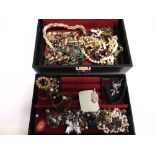 A COLLECTION OF ASSORTED JEWELLERY in a jewellery case.