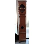 A CONTINENTAL STRIPPED PINE LONGCASE CLOCK CASE 42cm wide 22cm deep 227cm high