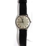 OMEGA SEAMASTER, A GENTLEMAN'S STAINLESS STEEL AUTOMATIC WRIST WATCH the circular white dial with