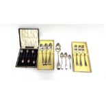 A COLLECTION OF SILVER FLATWARE comprising a set of six Old English pattern dessert spoons,