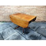 A VICTORIAN MAHOGANY PEMBROKE TABLE with single drawer, the turned pedestal raised on four