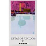 POSTERS - AVIATION Two Varig (Brazilian Airlines) advertising posters for 'Estados Unidos' and '