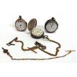 A VICTORIAN SILVER OPEN FACED POCKET WATCH WITH STOP WATCH ACTION Chester 1881, signed to the enamel