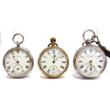 J. GRAVES, SHEFFIELD a silver open faced pocket watch, Chester 1897; with a Medana open faced pocket