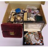 A QUANTITY OF COSTUME JEWELLERY and other items