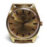 OMEGA, GENEVE, A GENTLEMAN'S MECHANICAL WRIST WATCH the circular gilt dial with black gilt batons,