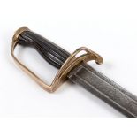 A LIGHT CAVALRY TROOPER'S SABRE the 66cm curved blade without markings, the brass hilt with a carved