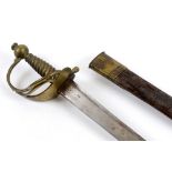 A 19TH CENTURY BRITISH SWORD the 66.5cm slightly curved blade marked at the forte 'B O' [Board of