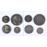 GREAT BRITAIN - ASSORTED SILVER COINAGE comprising a William & Mary halfcrown, 1689; Anne