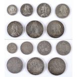 GREAT BRITAIN - ASSORTED SILVER COINAGE comprising a Victoria crown, 1889; Victoria crown, 1899 (