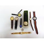 A COLLECTION OF WRISTWATCHES various brands and includes a silver cased wristwatch