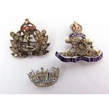 A PASTE AND ENAMEL ROYAL NAVY SWEETHEART BROOCH a paste set Naval Crown brooch; and a Royal