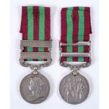 AN INDIA MEDAL TO PRIVATE W. MARDON, DUKE OF CORNWALL'S LIGHT INFANTRY with two clasps Punjab