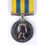 A KOREA MEDAL TO DRIVER J. COLE, ROYAL ARMY SERVICE CORPS (T/21188132 Dvr. J. Cole. R.A.S.C.),