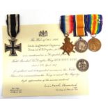 A GREAT WAR M.I.D. TRIO OF MEDALS TO LIEUTENANT W.B. DRYDEN, SOUTH STAFFORDSHIRE REGIMENT comprising