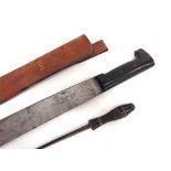 A U.S. SECOND WORLD WAR MACHETE OR JUNGLE KNIFE by Collins & Co., the 56cm slightly curved blade