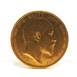 GREAT BRITAIN - EDWARD VII, SOVEREIGN, 1909 Perth mint.