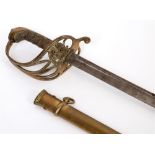 AN EAST INDIA COMPANY 1821 PATTERN PICQUET WEIGHT OFFICER'S SWORD the 81.5cm slightly curved