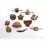 ELEVEN ASSORTED BRITISH COMMONWEALTH SWEETHEART BADGES & BROOCHES including those for the Machine