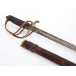 A BRITISH 1821 PATTERN ROYAL ARTILLERY OFFICER'S SWORD by Hawksworth, the 88cm straight polished