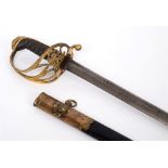 AN EAST INDIA COMPANY 1821 PATTERN INFANTRY OFFICER'S SWORD retailed by Moore & Co., the 82.5cm