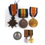 A GREAT WAR TRIO OF MEDALS TO PRIVATE G. HARRIS, DORSETSHIRE REGIMENT comprising the 1914-15 Star (