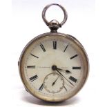 J.B. YABSLEY, LONDON a late Victorian silver open faced pocketwatch, London 1890, the three piece
