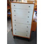 AN EARLY G-PLAN CHEST OF SEVEN DRAWERS 61cm wide 128cm high 40cm deep