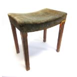 AN ELIZABETH II CORONATION STOOL with limed oak and beech frame stamped 'GLENISTER MAKER WYCOMBE',