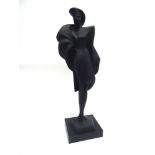 A LARGE COMPOSITION STYLISED FIGURE OF A LADY on square base by Austin Productions, 80cm high