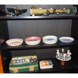 PHILLIP JOHN BENNETT: a collection of Studio Pottery bowls and tiles, including a number of glaze