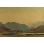 PERCY LANCASTER (BRITISH, 1878-1951) 'A Mountain Tarn', watercolour, signed and dated '1926' lower